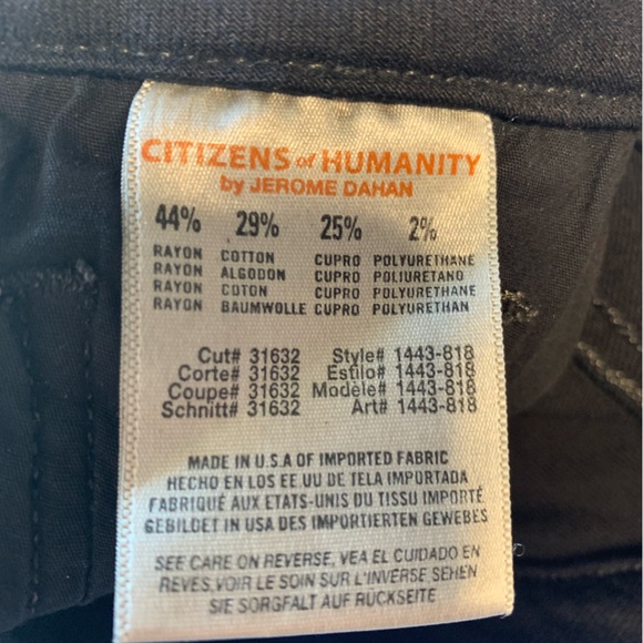 C Of H Los Angeles Womens Black Shiny Jeans Skinny Size 27 - Picture 10 of 12